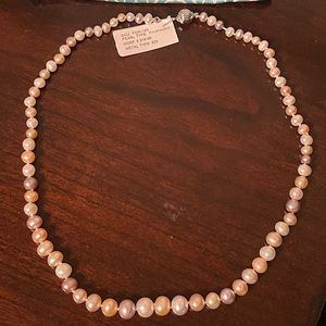 Freshwater multi color pearl necklace